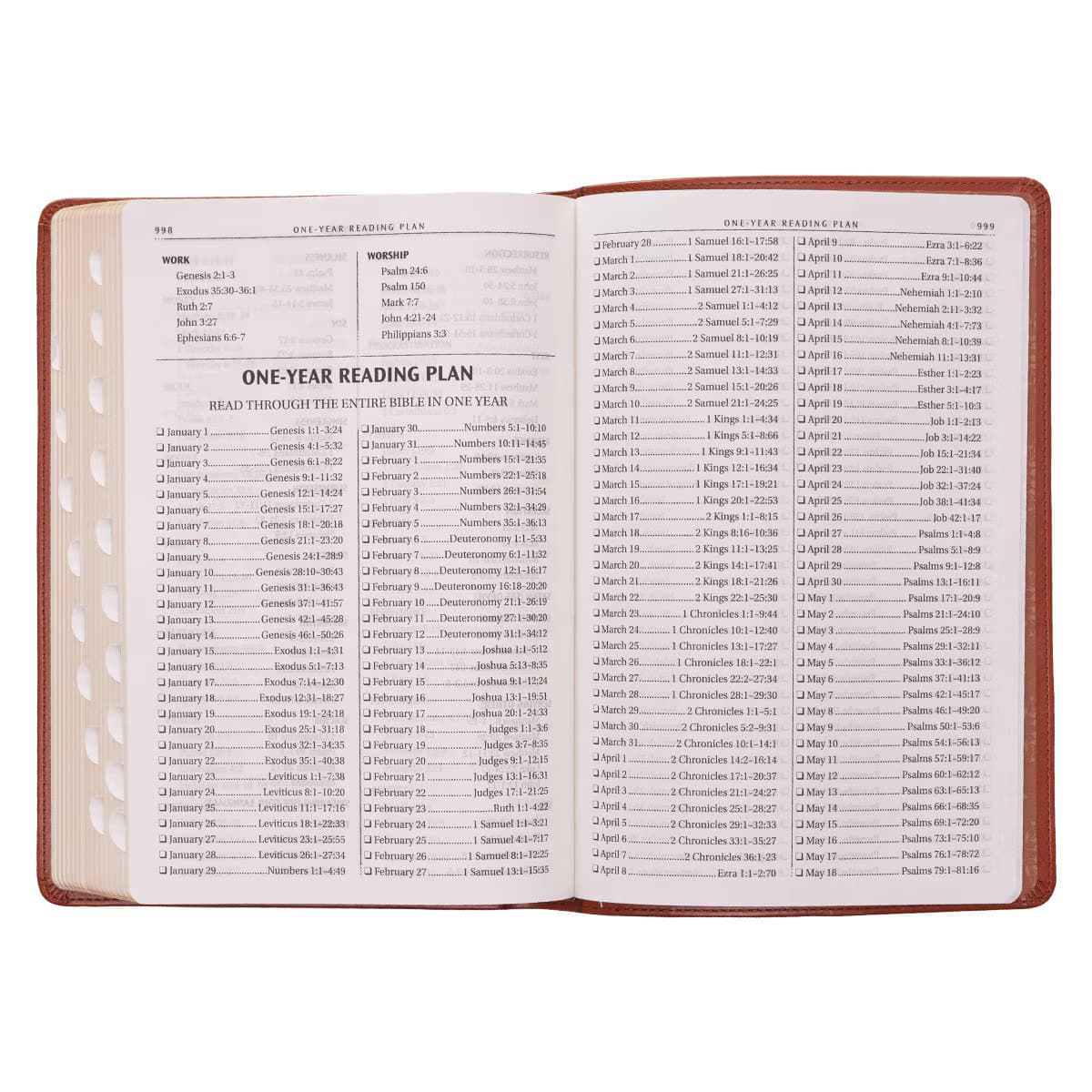 Saddle Tan Faux Leather Large Print Thinline King James Version Bible with Thumb Index, picture 9