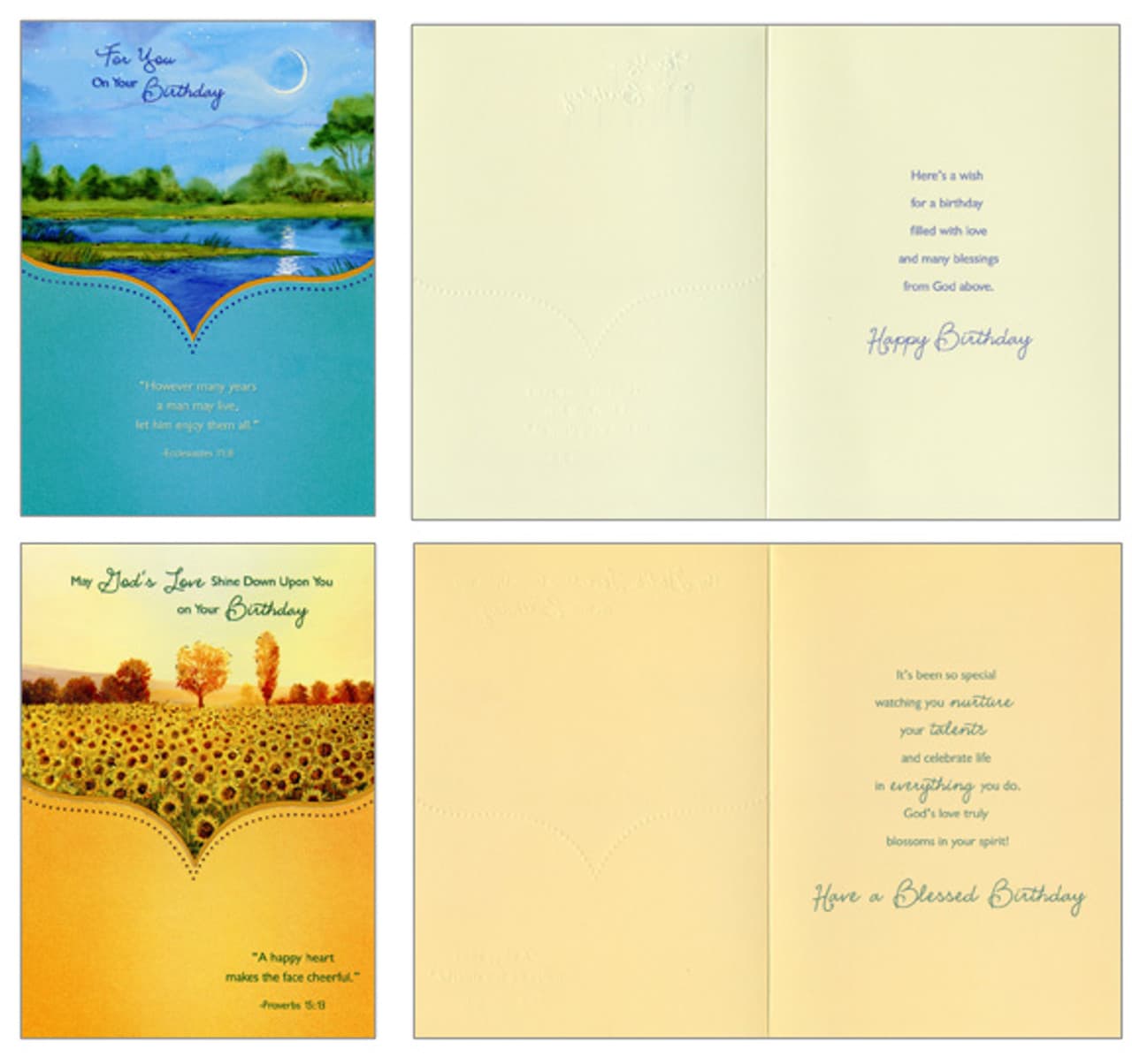 Inspirational Birthday Assortment Box of 12 Foiled & Embossed Christian Birthday Cards, picture 2