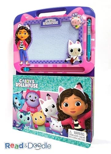 Gabby's Dollhouse Read & Doodle - Learning resources for kids, a magnetic drawing pad, an easy-to-use pen, 22-page board book for reading and drawing, picture 2