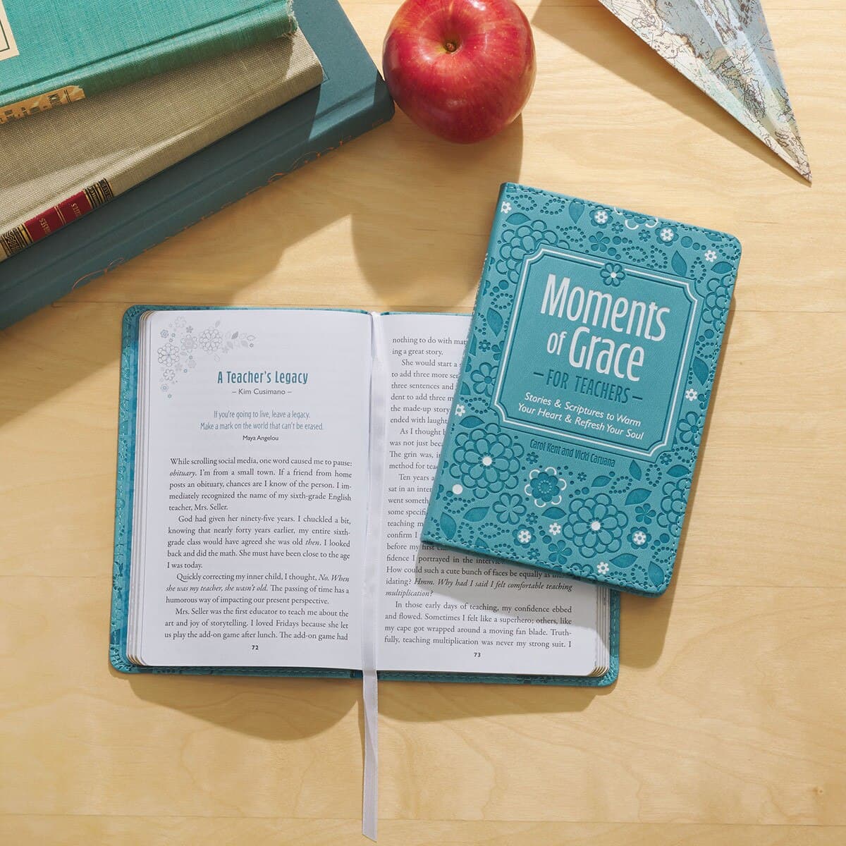 Moments of Grace for Teachers: Stories & Scriptures Blue Faux Leather Gift Book, picture 4