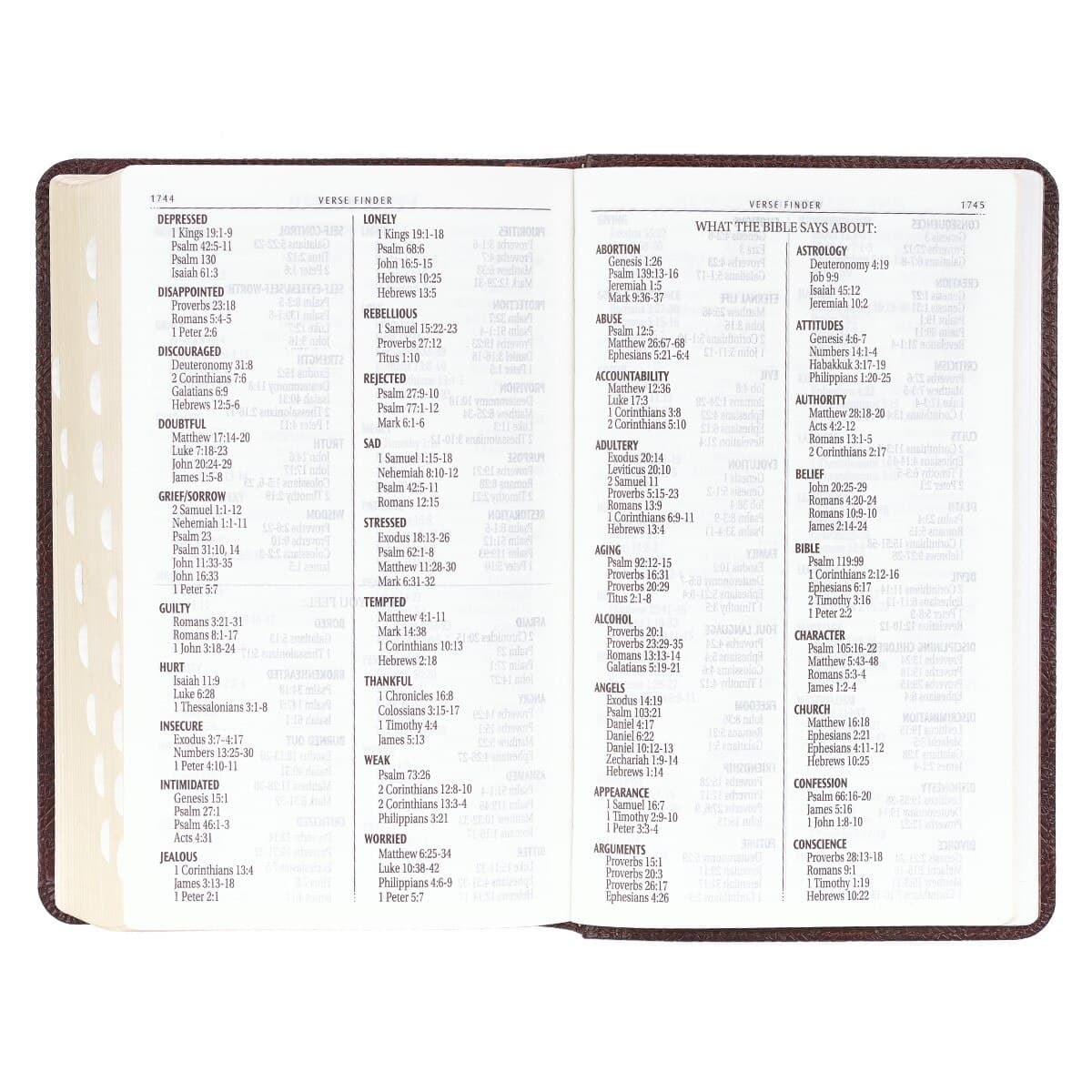 Dark Brown Faux Leather Giant Print Standard-size King James Version Bible with Thumb Index, picture 10