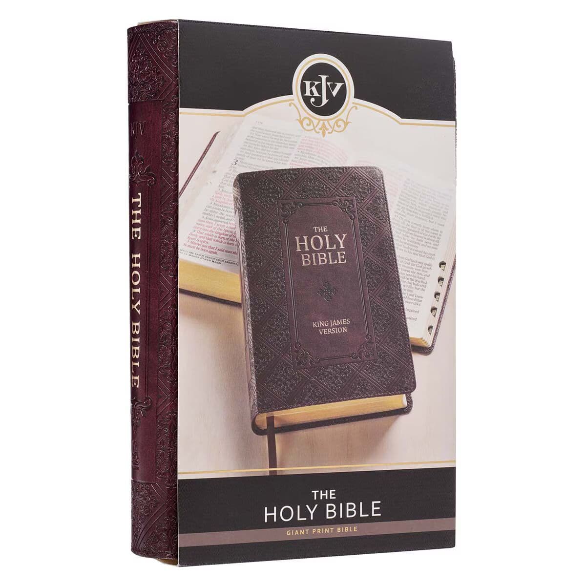 Dark Brown Faux Leather Giant Print Standard-size King James Version Bible with Thumb Index, picture 3