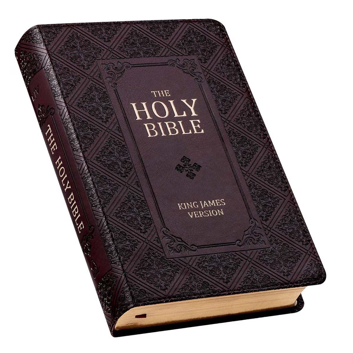 Dark Brown Faux Leather Giant Print Standard-size King James Version Bible with Thumb Index, picture 4