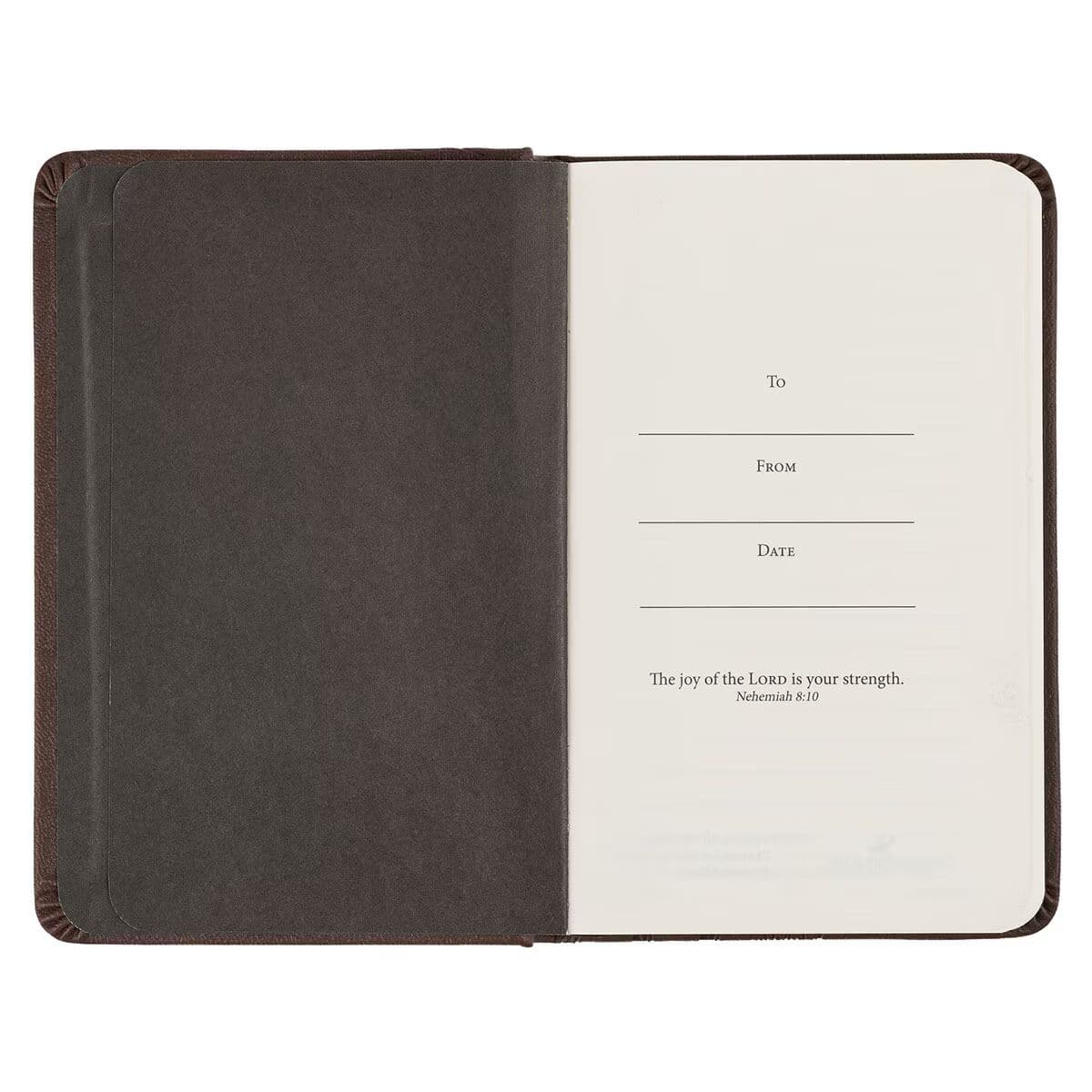 Strength and Defense - Exodus 15:2 Lion Walnut-Brown Faux Leather Hardcover Notebook with Elastic Band Closure, picture 4