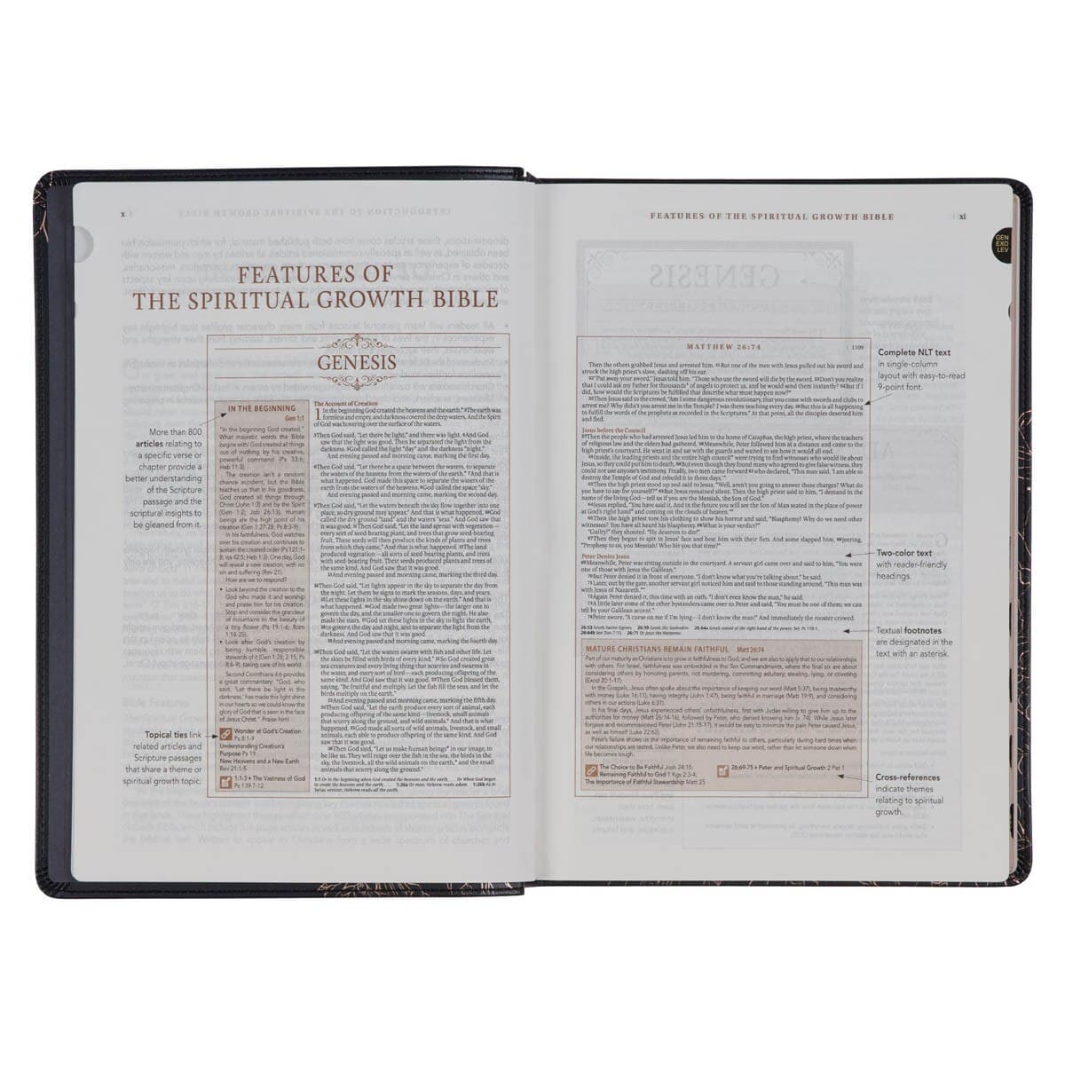 Midnight Blue Faux Leather Spiritual Growth Bible, picture 5