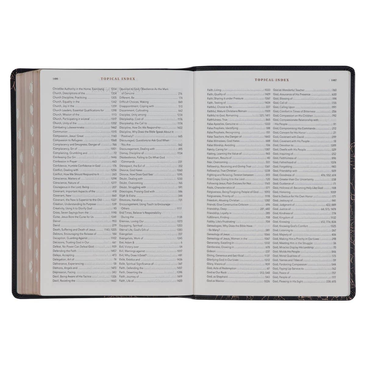 Midnight Blue Faux Leather Spiritual Growth Bible, picture 9