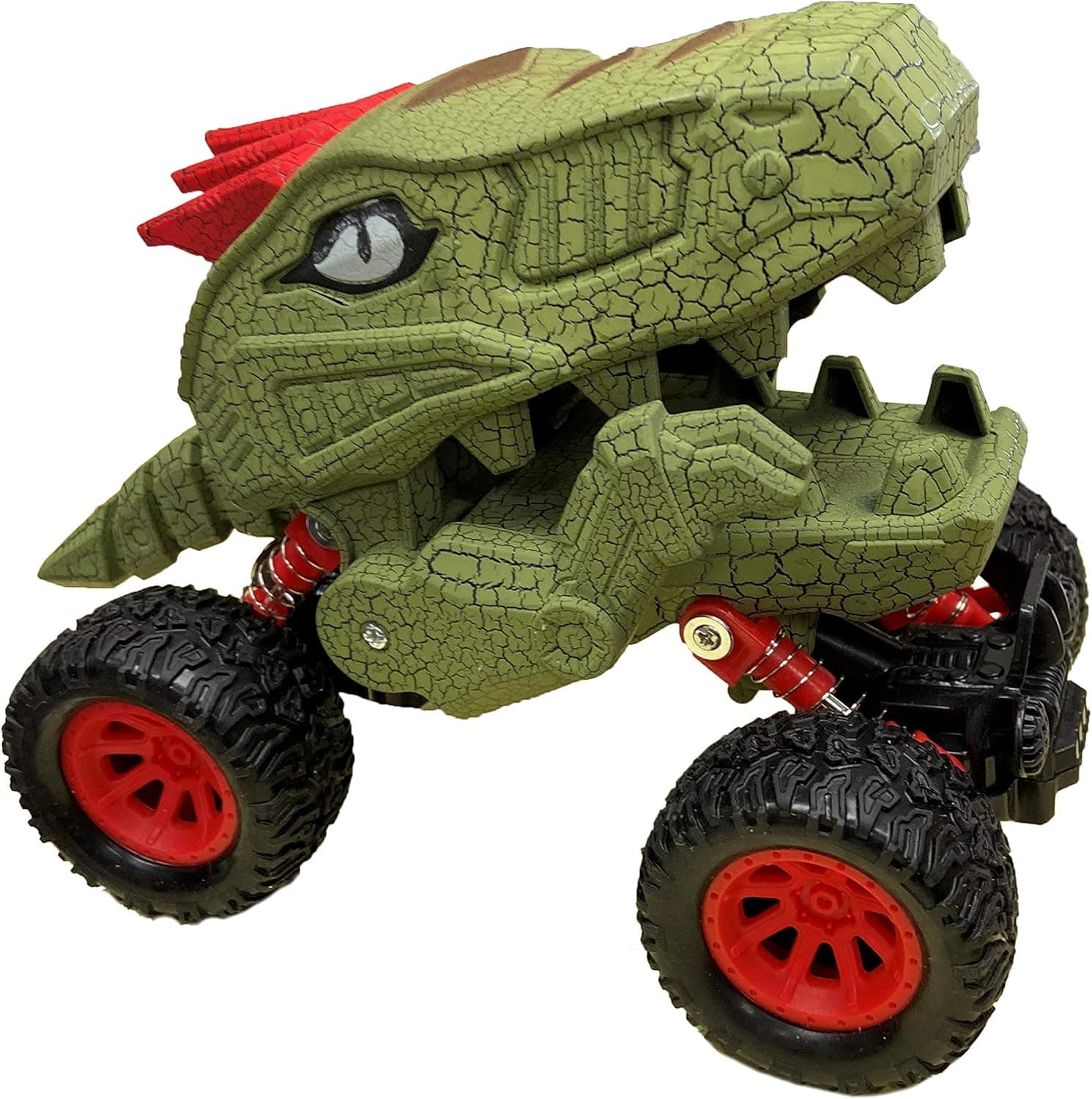 Aeromax Dino-Faur Pull Back Dinosaur Truck, Green with Red Accent, picture 3