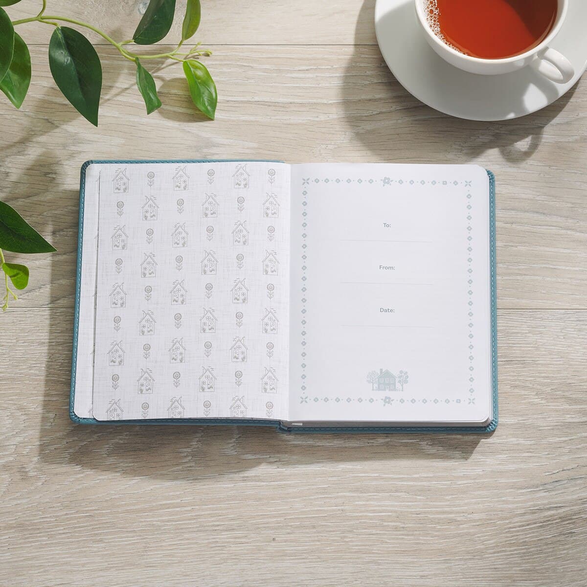 Beautifully Blended Blue Faux Leather Daily Devotional for Couples, picture 4
