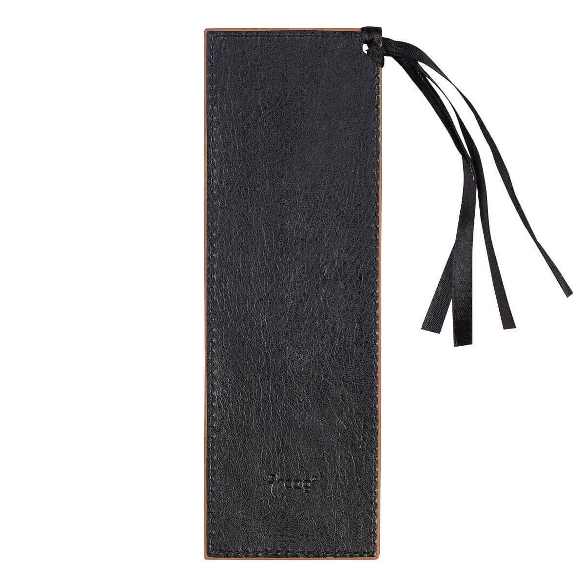 Strong & Courageous - Joshua 1:9 Black and Tan Faux Leather Bookmark, picture 3