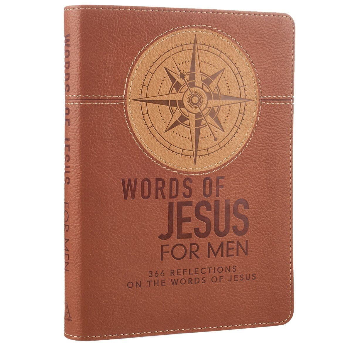 Words of Jesus For Men Saddle Tan Faux Leather Devotional, picture 3