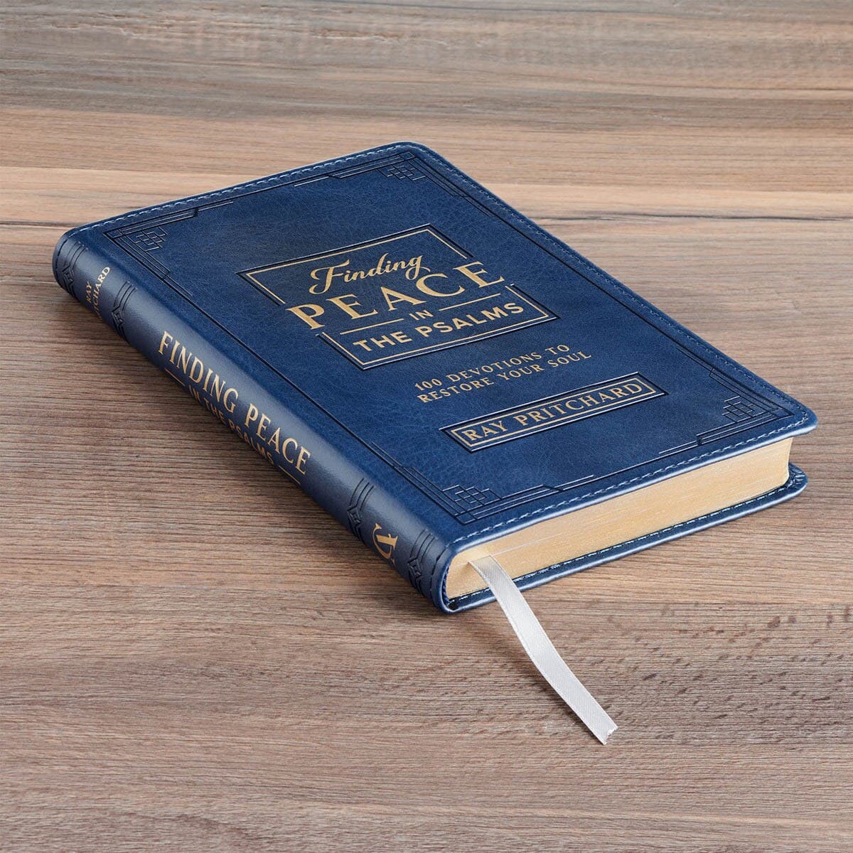 Finding Peace in the Psalms Navy Blue Faux Leather Daily Devotional, picture 7