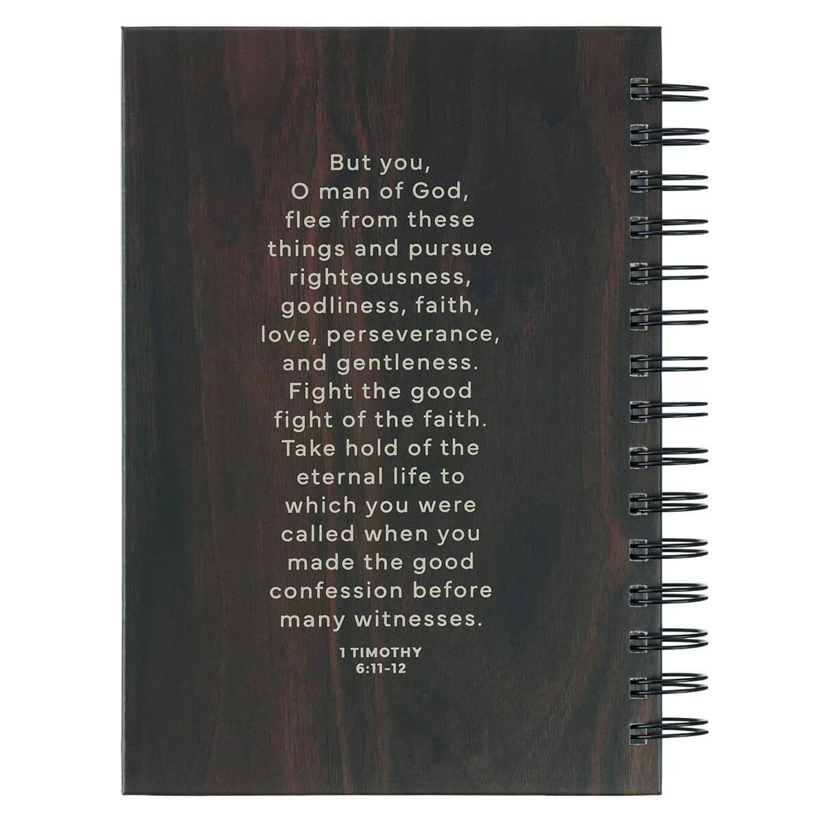 Man of God - 1 Timothy 6:11 Brown Trailhead Large Spiral Journal, picture 2