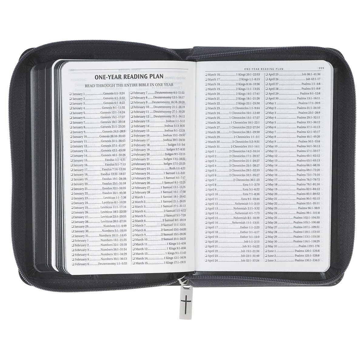 Gray Lion Faux Leather King James Version Pocket Bible with Zipper Closure, picture 6