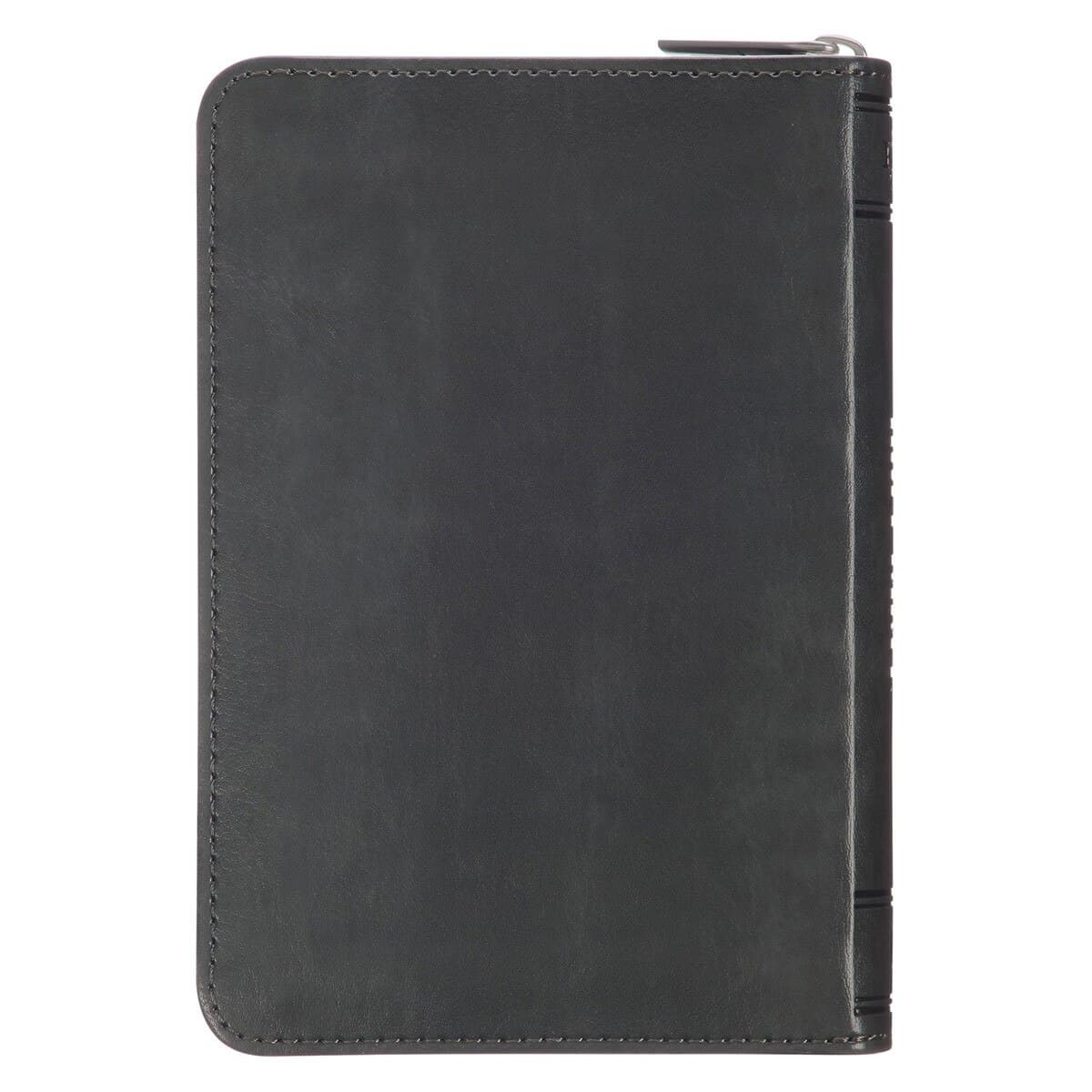 Gray Lion Faux Leather King James Version Pocket Bible with Zipper Closure, picture 2