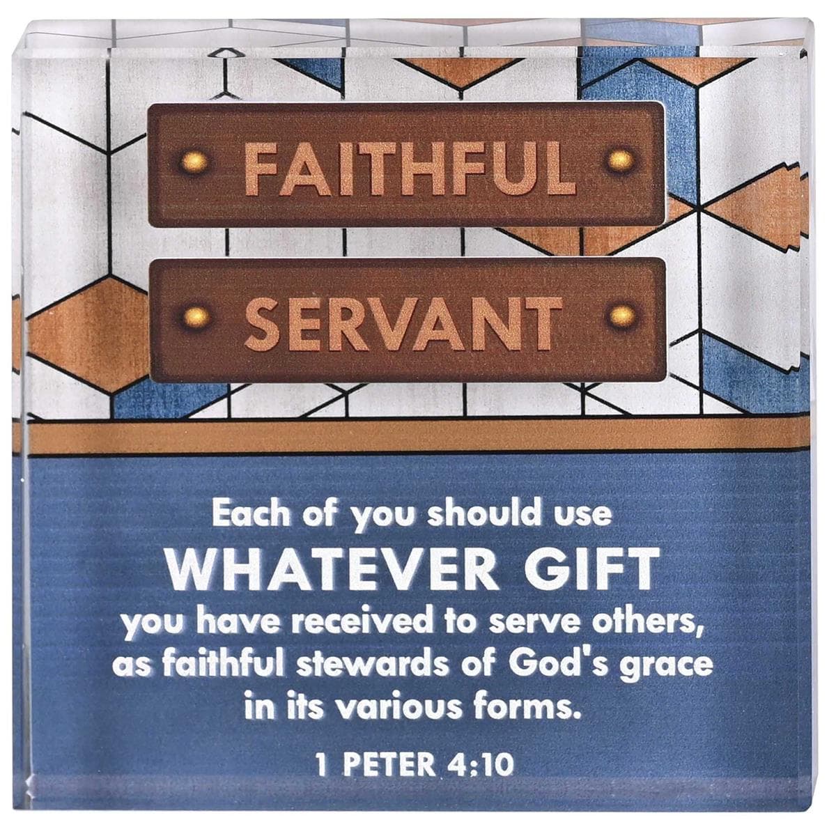 Faithful 3X3 Tabletop Glass Plaque, picture 2