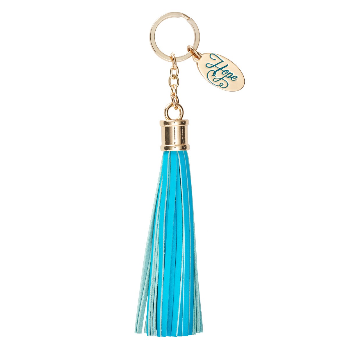 keychain-w-tassel-turq